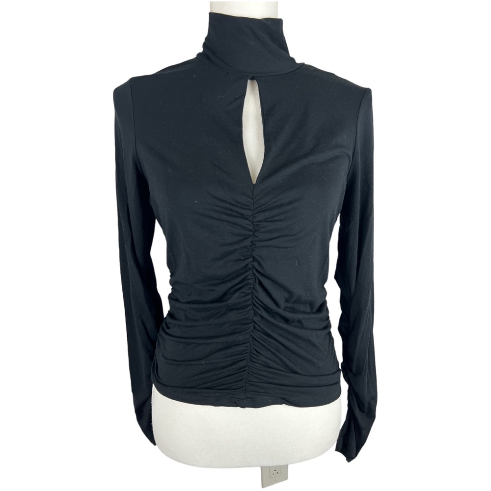 FRAME Felicity Knit Shirt in Black Size Medium